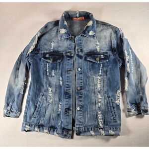 36point5 Fashion Tour Oversized Distressed Denim Jean Jacket